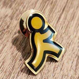 Vintage AOL running man pin